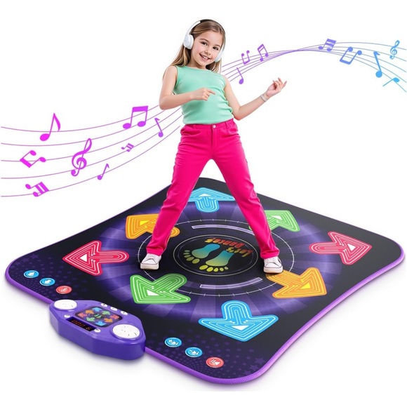 BNIB Kids Dance Mat with Light-up 8-Button Wireless Bluetooth - Picture 1 of 8